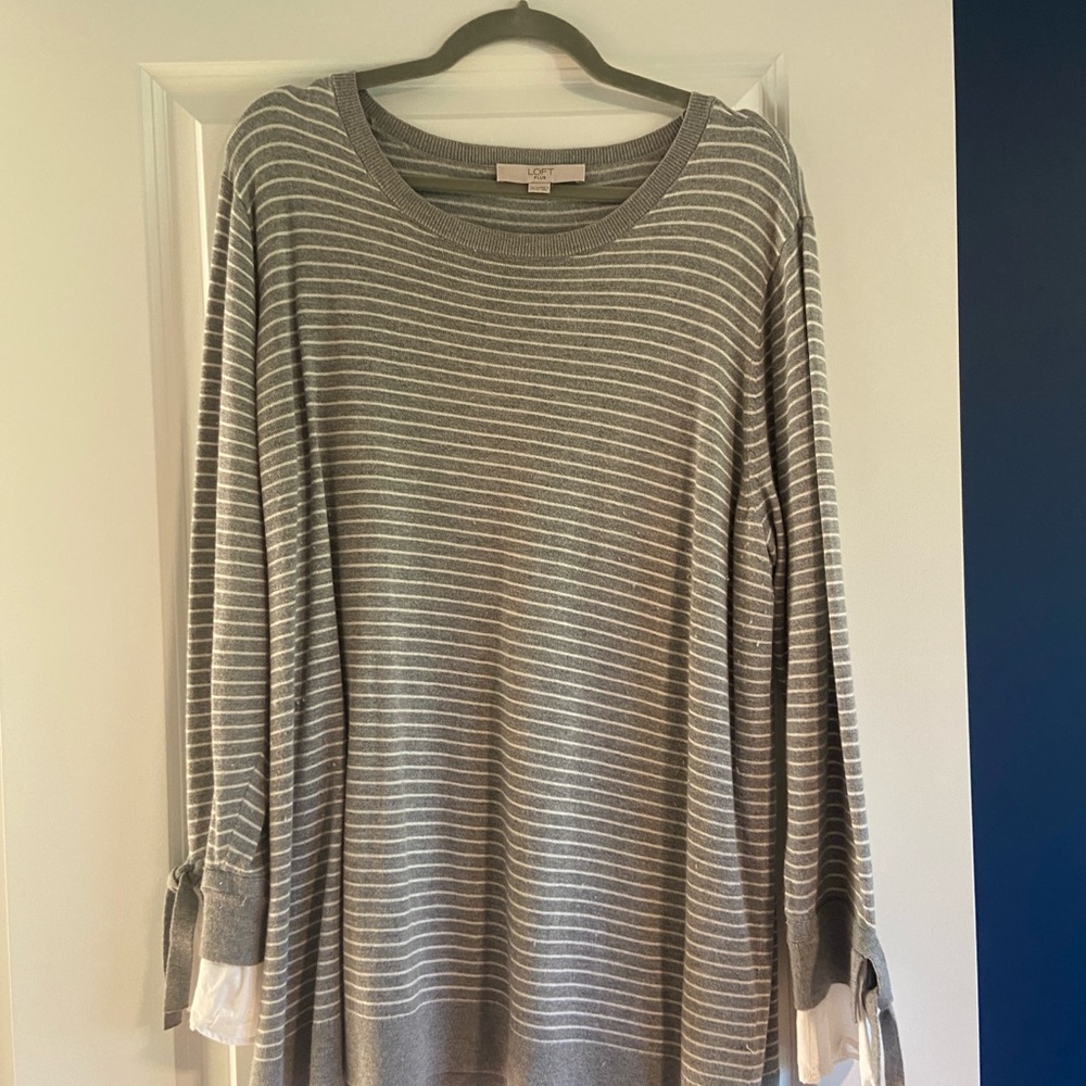 Gray Striped Women's Sweater